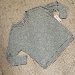 Super soft long sleeve round neck grey top - new with tags Size Small oversized